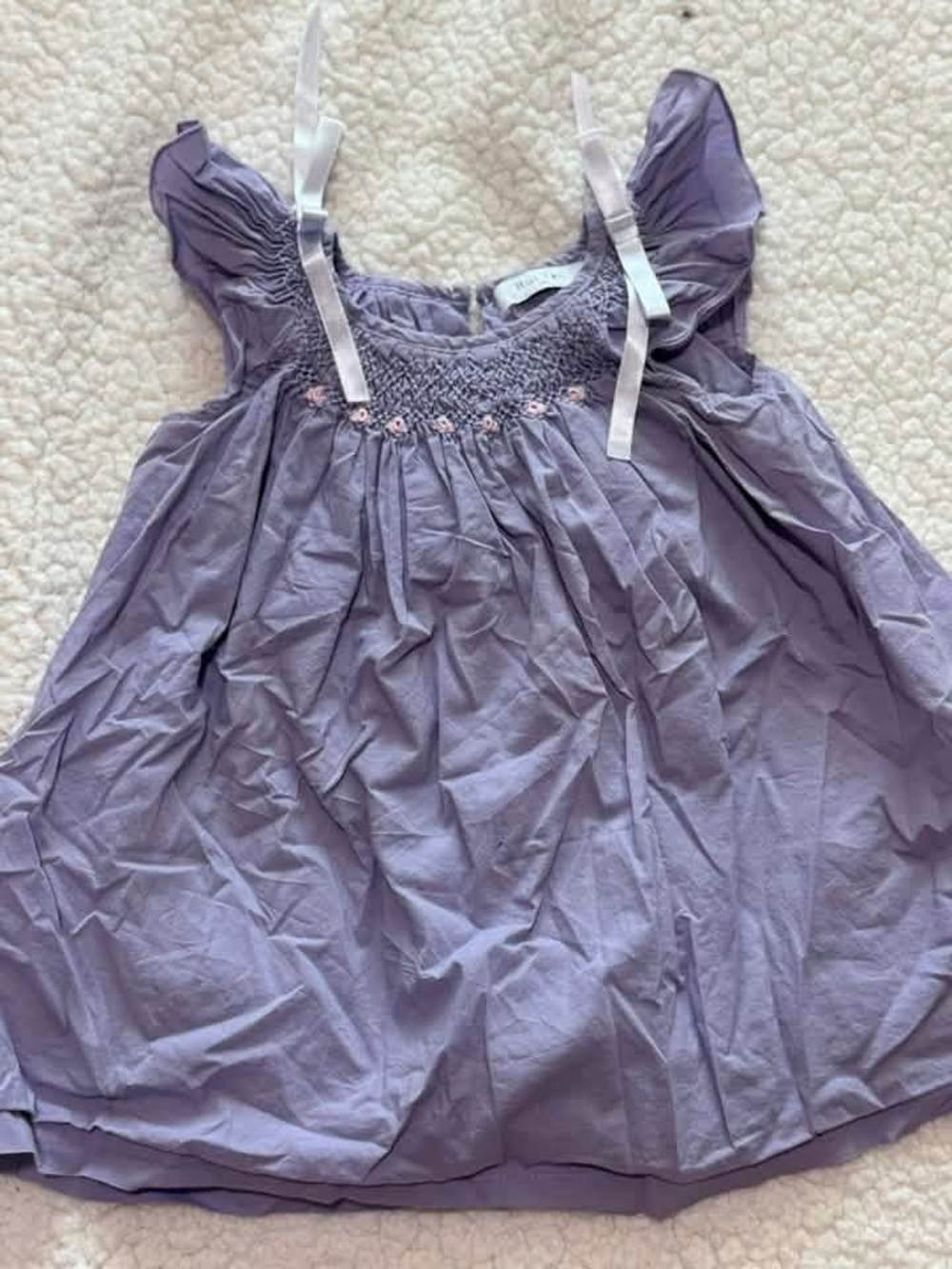 Lilac Ruffled Smocked Baby Dress